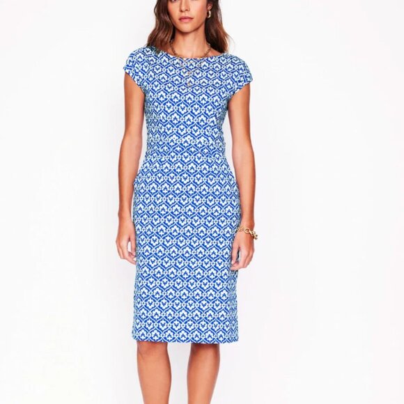 Boden Dresses & Skirts - Boden Women’s Florrie Jersey Pineapple Geo Print Dress - Size 20
